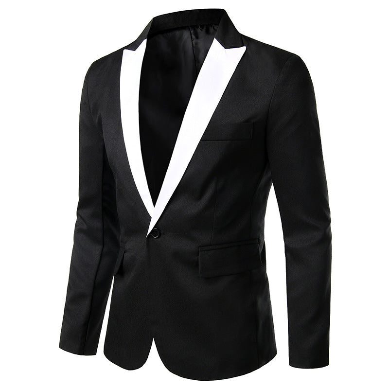 Herren eleganter Smoking-Blazer mit satinierter Kragenpartie Stilzeits