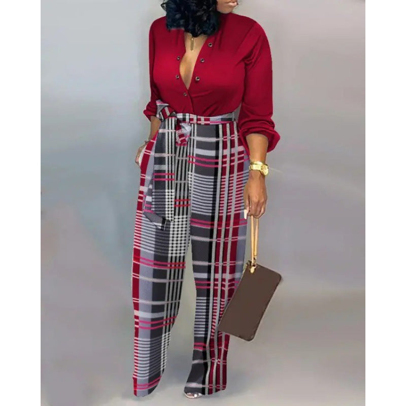 Damen Denim Jumpsuit mit modischem Patchwork-Design und praktischen Taschen Stilzeits