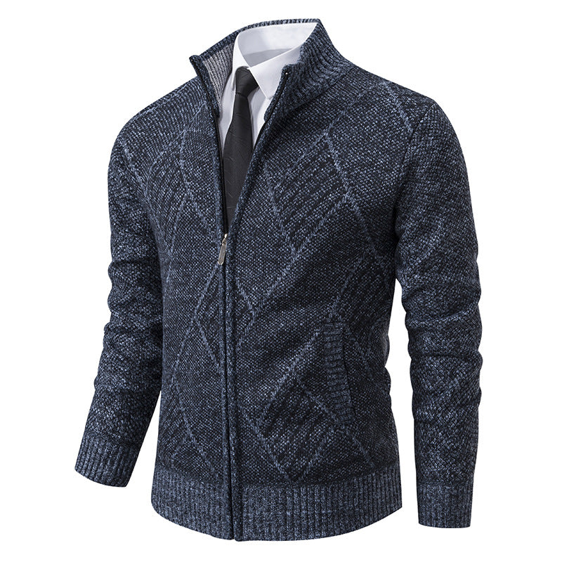 Herren Strickjacke mit modernem Muster und schmalem Schnitt Stilzeits