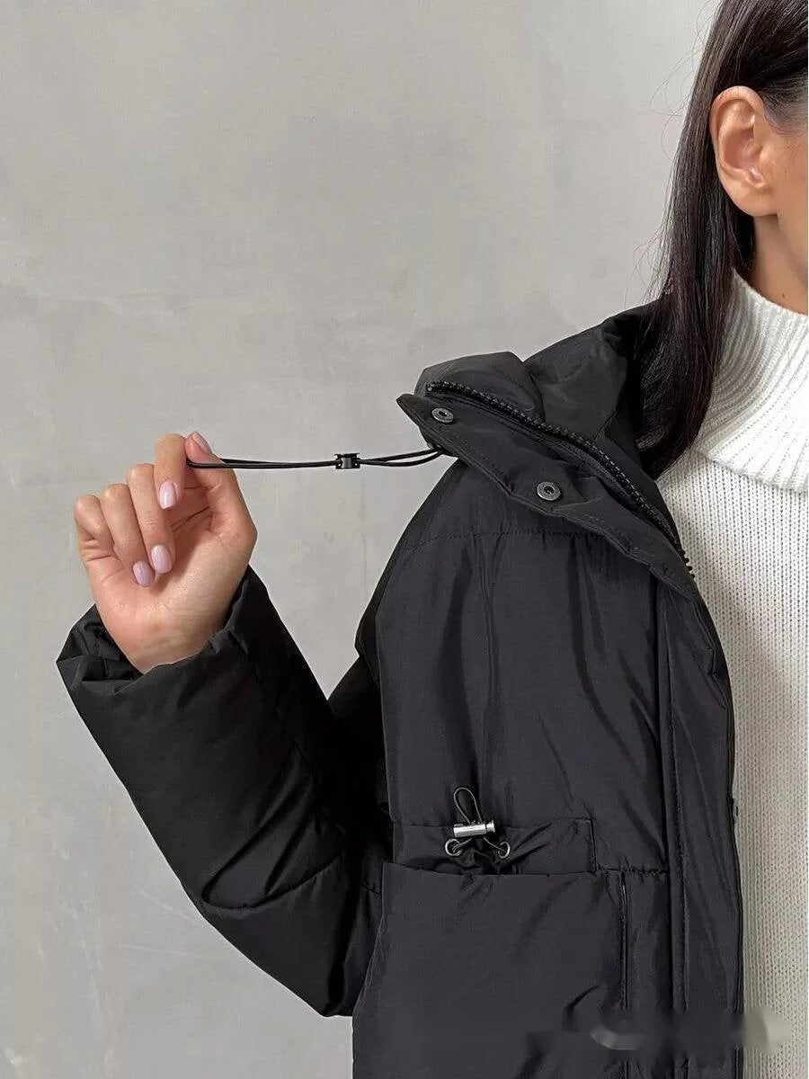 Damen Sportliche Winterjacke mit hohem Kragen und praktischen Taschen Stilzeits