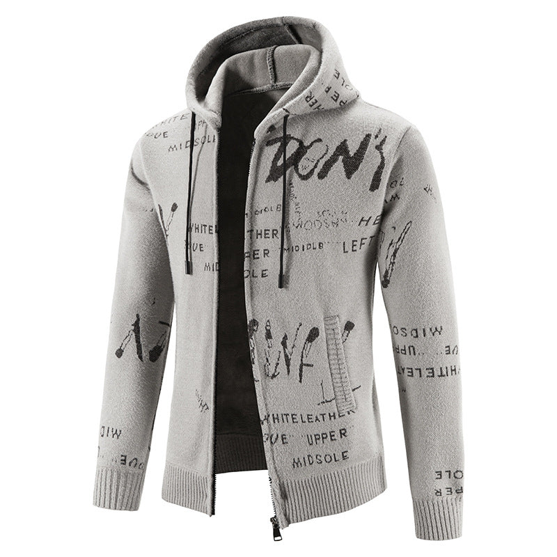 Herren modische Kapuzenjacke mit kreativem Print Stilzeits