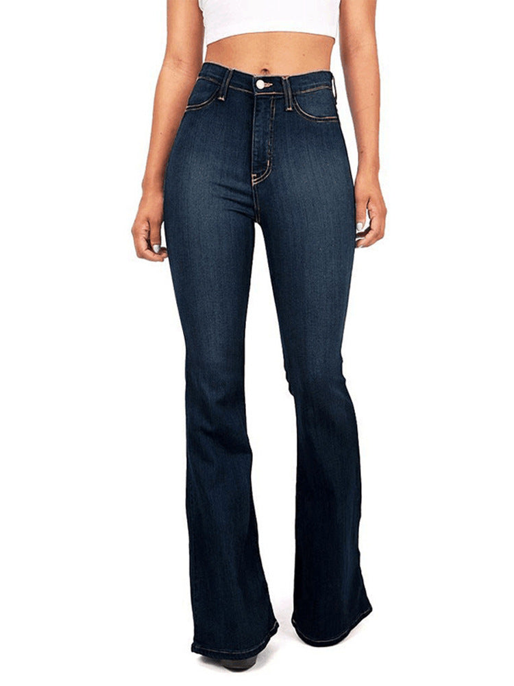 Damen Hoch taillierte Bootcut Jeans im eleganten zeitlosen Stil Stilzeits