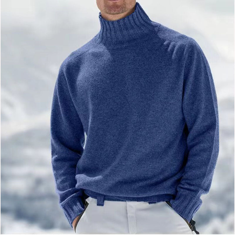 Herren Rollkragenpullover aus hochwertiger Wolle mit strukturierten Details Stilzeits