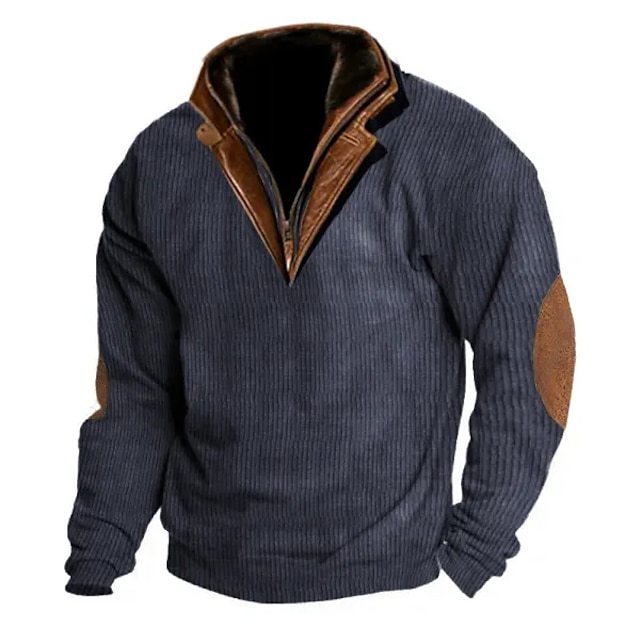 Herren Strickpullover mit details und hohem Kragen Stilzeits