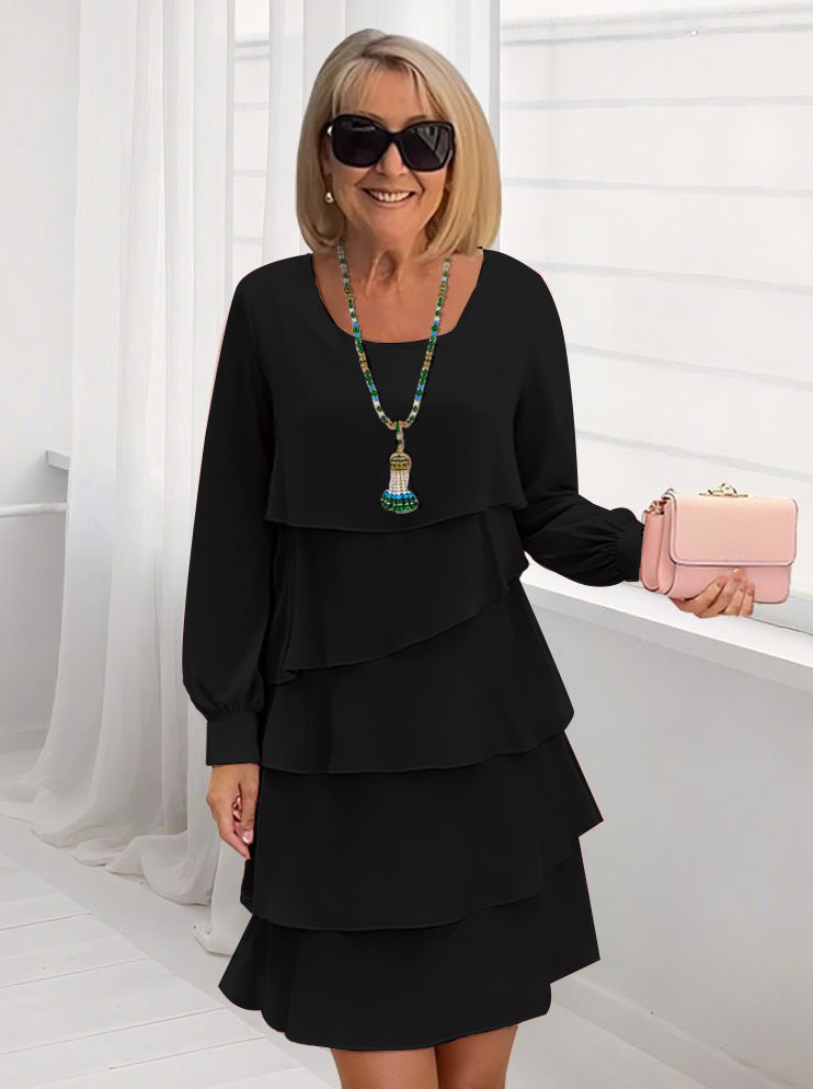 Damen Cerulean-Farbige Layered Kleider Stilzeits