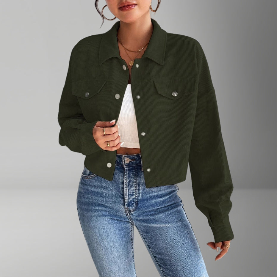 Damen Kurzjacke aus cordartigem Material Stilzeits