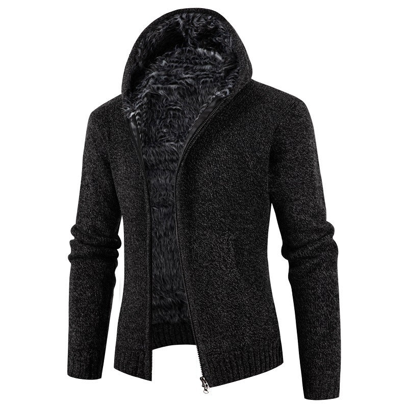 Herren Strickjacke mit Kapuze und weichem Innenfutter Stilzeits
