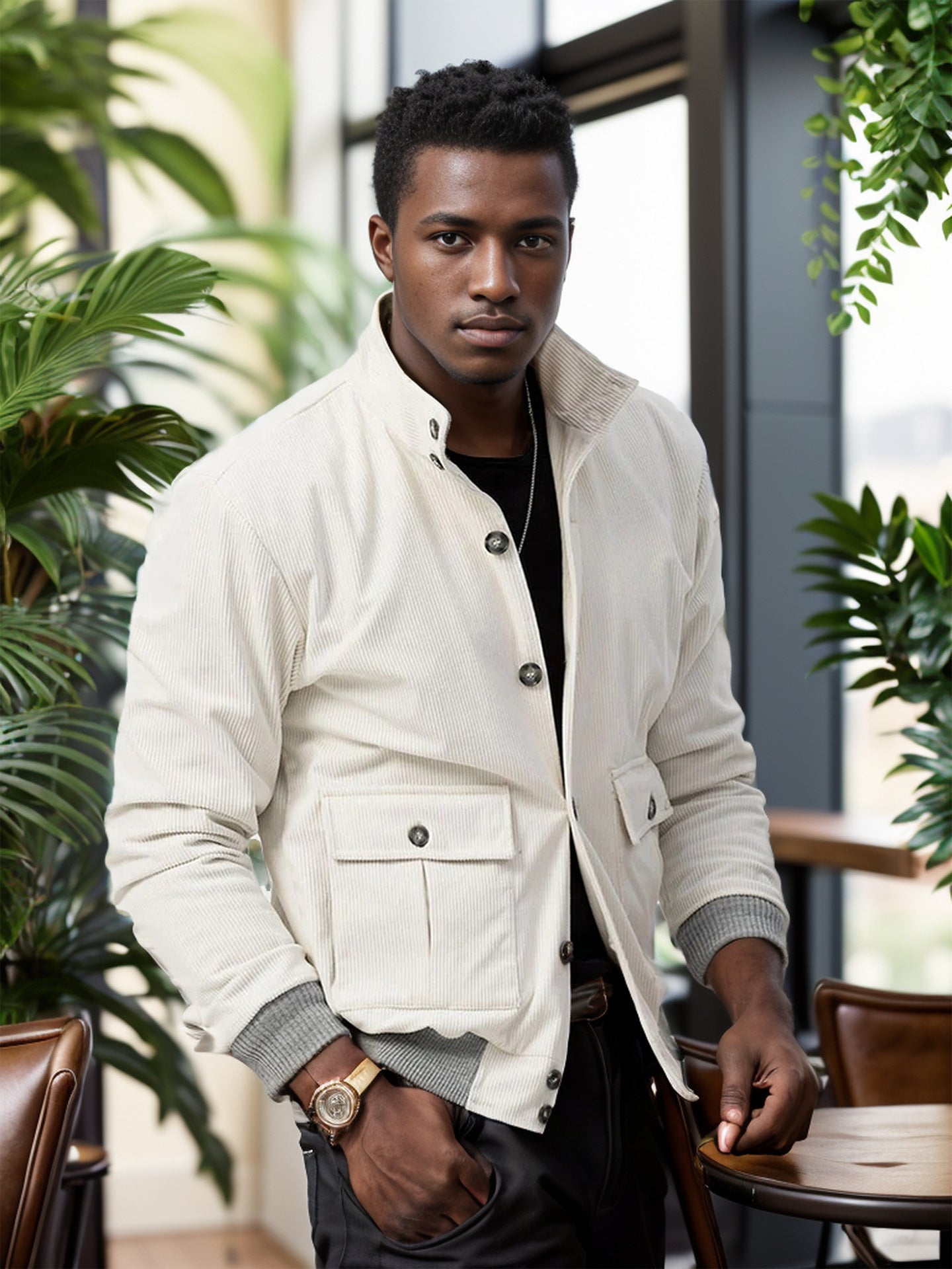 Herren bequeme Utility-Jacke mit praktischen Taschen Stilzeits