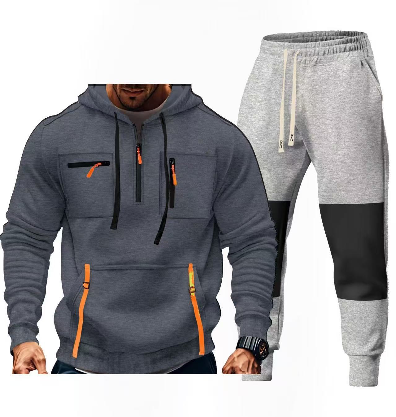 Herren Sportbekleidungsset mit funktionalen Taschen Stilzeits