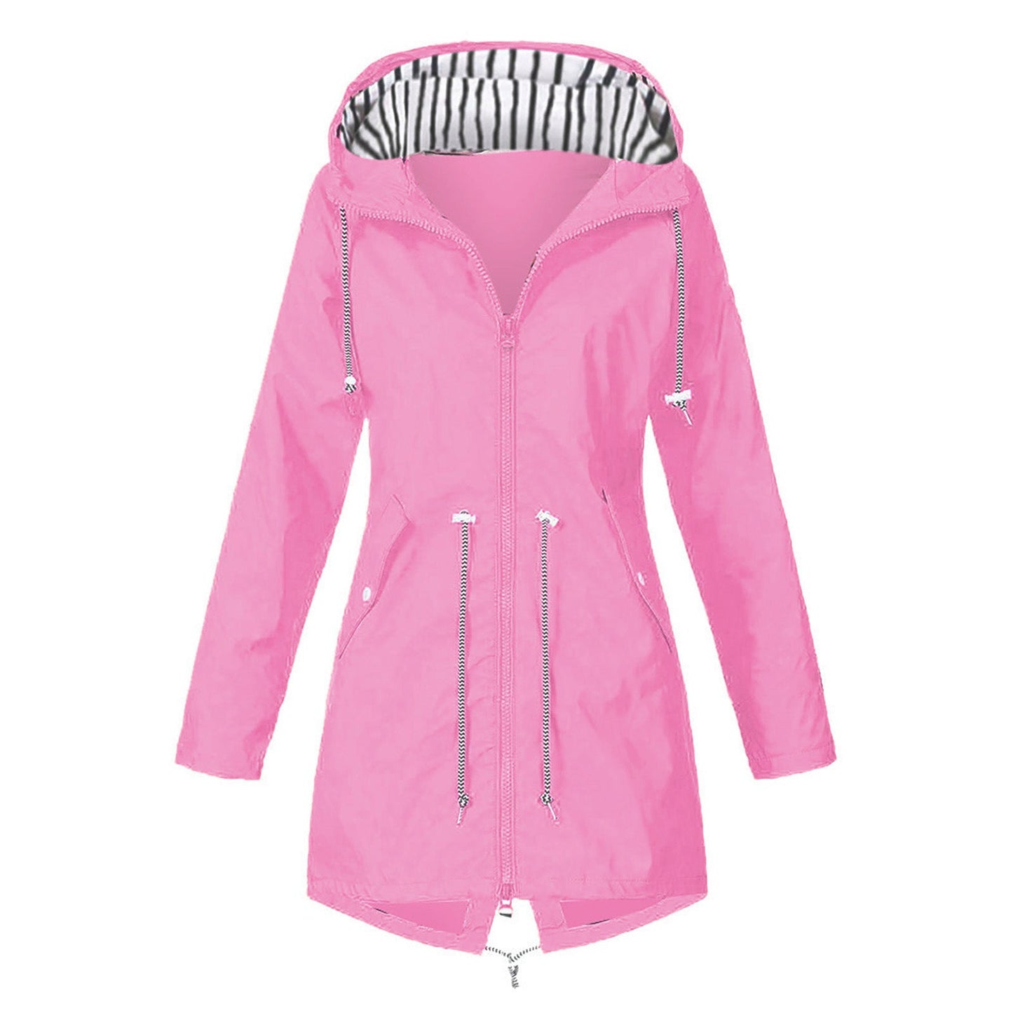 Damen wasserabweisende Freizeitjacke mit verstellbarem Kapuzenkragen und funktionalen Taschen Stilzeits
