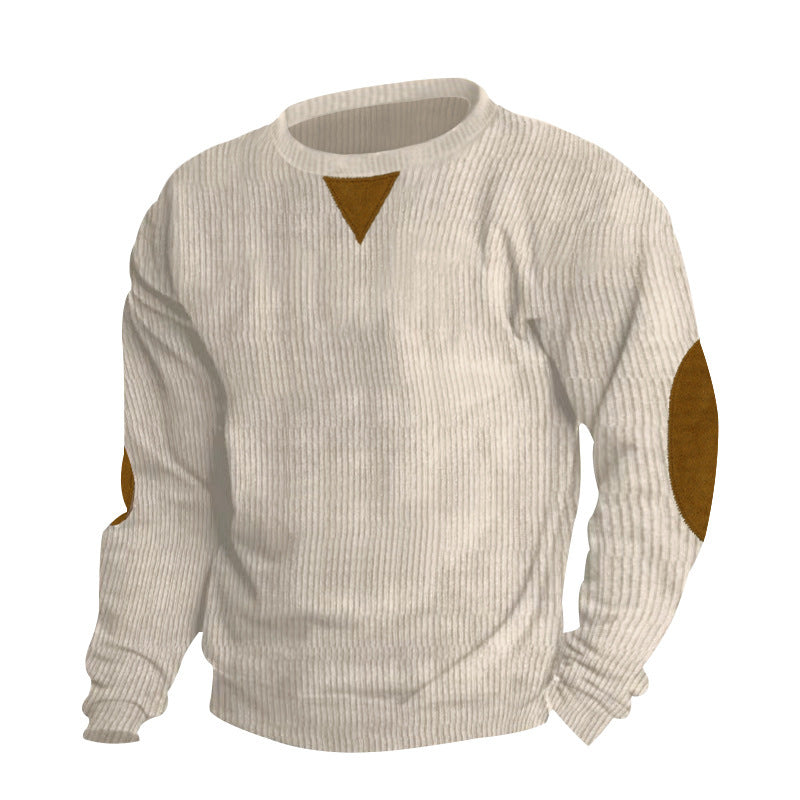 Herren bequemer Strickpullover mit eleganten Ellbogenpatches Stilzeits