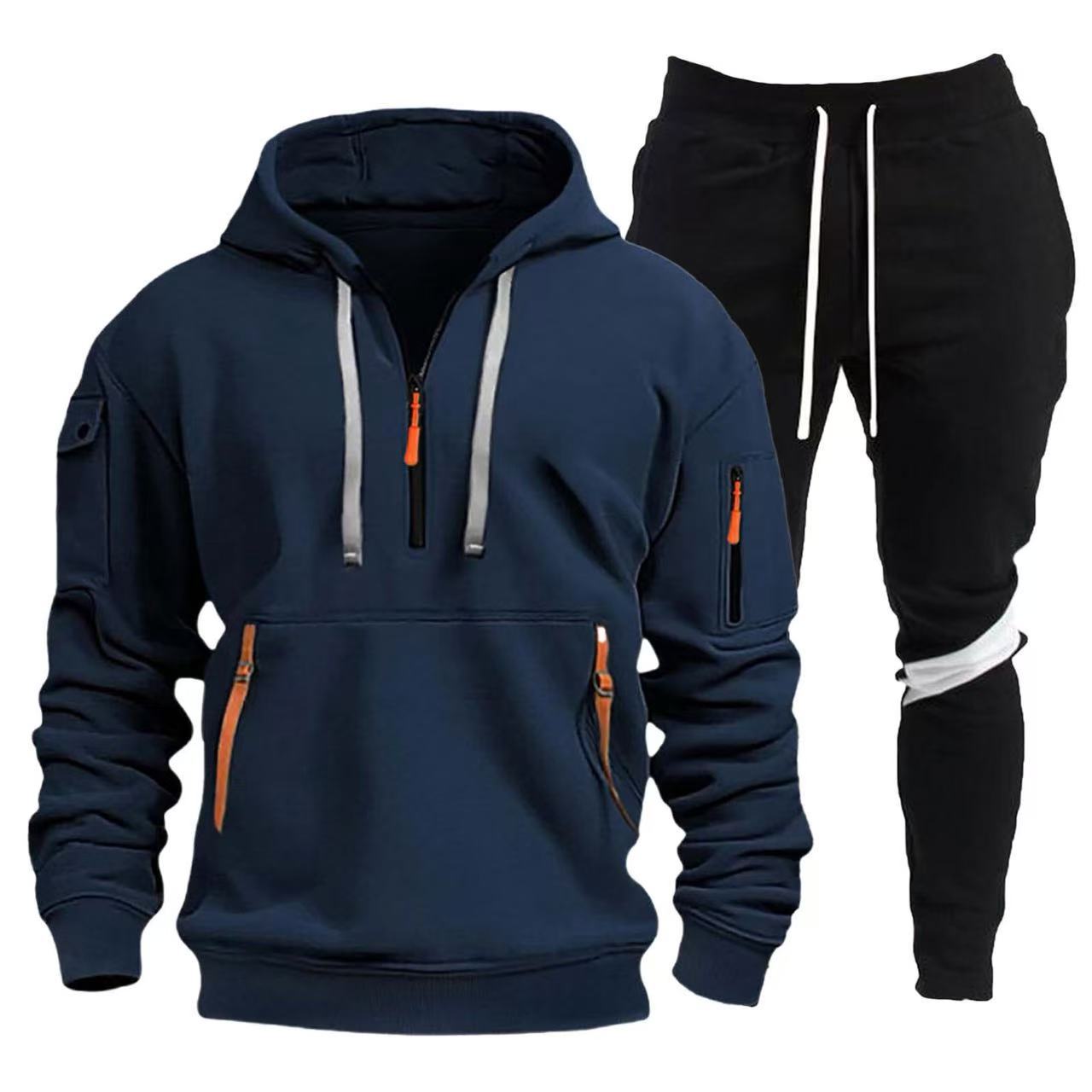 Herren Sportliche Hoodie- und Jogginghosen Kombination Stilzeits