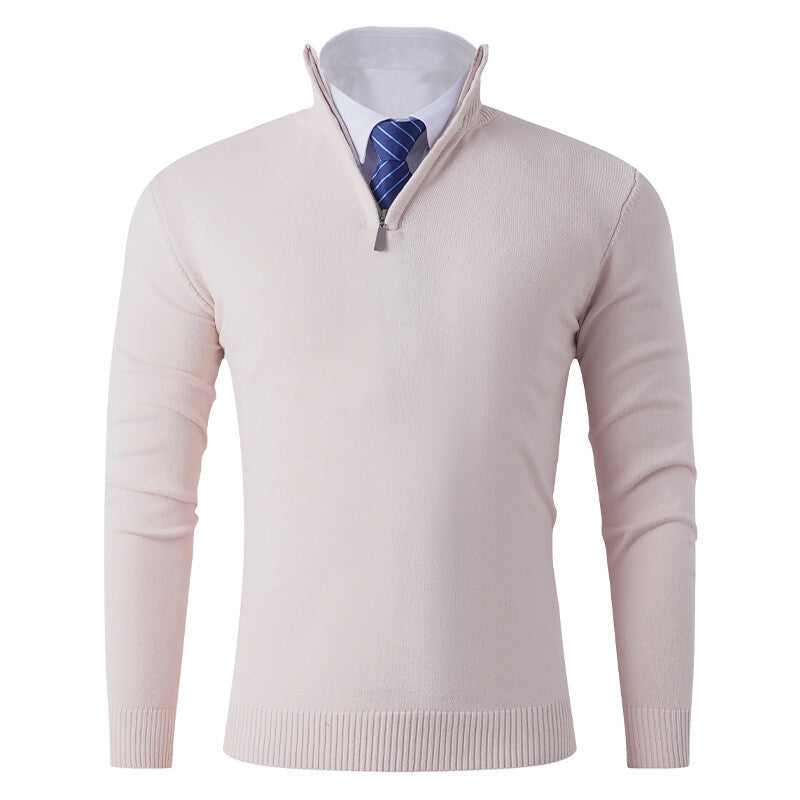 Herren Strickpullover mit modernem Reißverschluss und elastischem Saum Stilzeits