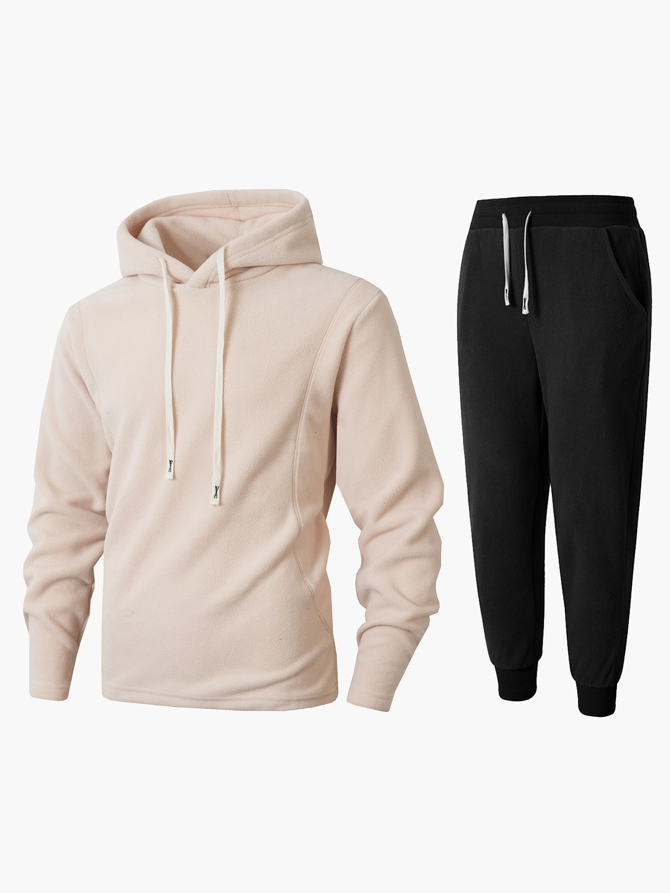 Herren Fleece-Kapuzenpullover und Jogginghose Set Stilzeits