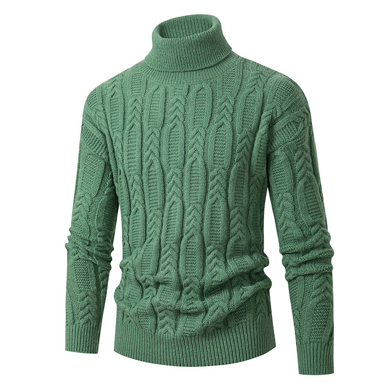 Herren Hochwertiger Rollkragenpullover mit Strukturmuster Stilzeits