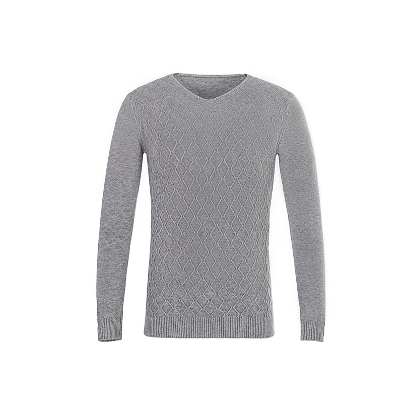 Herren V-Ausschnitt Pullover mit Strukturmuster Stilzeits