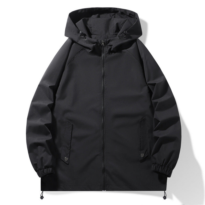 Herren Funktionsjacke mit verstellbarem Kapuzenkragen und elastischen Ärmelbündchen Stilzeits