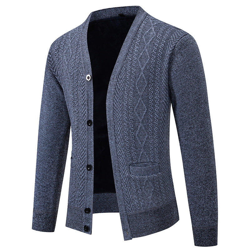 Herren Strickjacke mit strukturiertem Design und Knopfverschluss Stilzeits