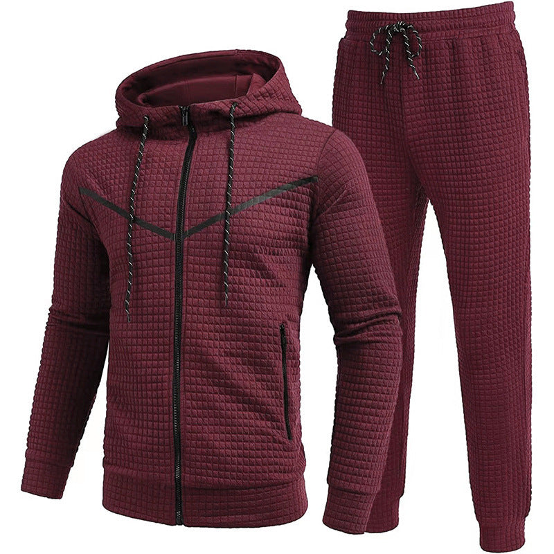 Herren Fleece-Jogginganzug mit strukturiertem Design Stilzeits