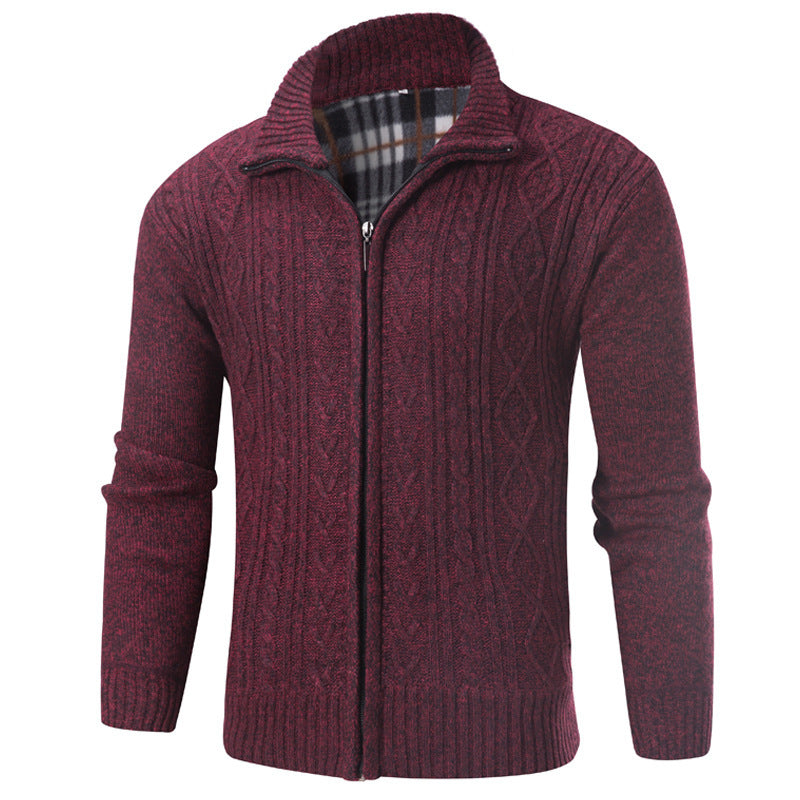 Herren modischer Strickpullover mit Stehkragen Stilzeits