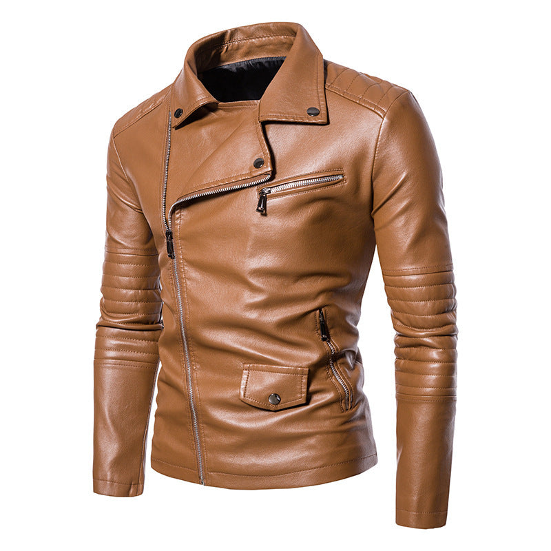 Herren stylische Bikerjacke mit asymmetrischem Reißverschluss und praktischen Taschen Stilzeits