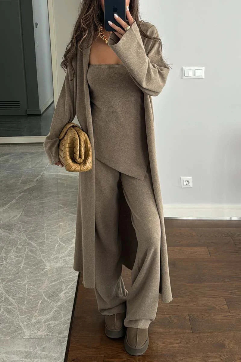 Damen Bequemes Strickanzug Set Stilzeits