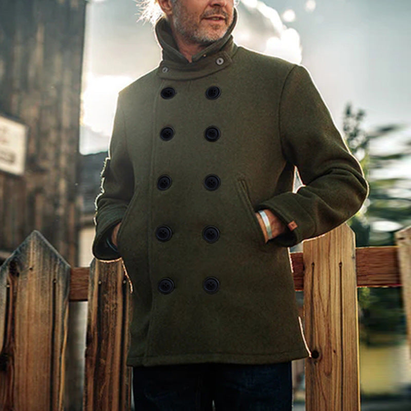 Herren eleganter Mantel mit doppelter Knopfleiste Stilzeits