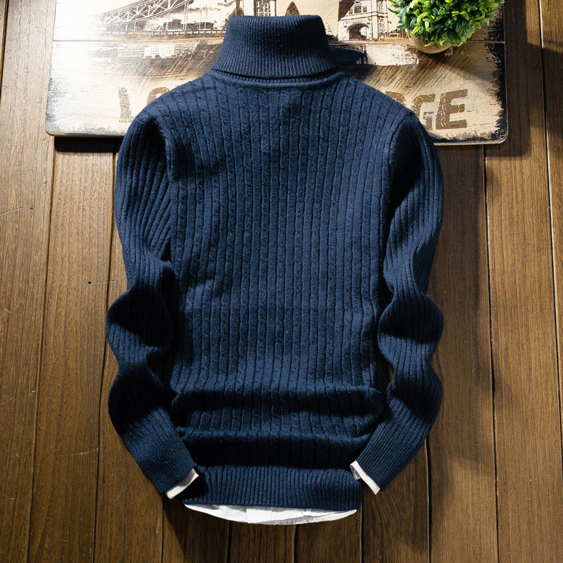 Herren Rollkragenpullover mit Zopfmuster Stilzeits