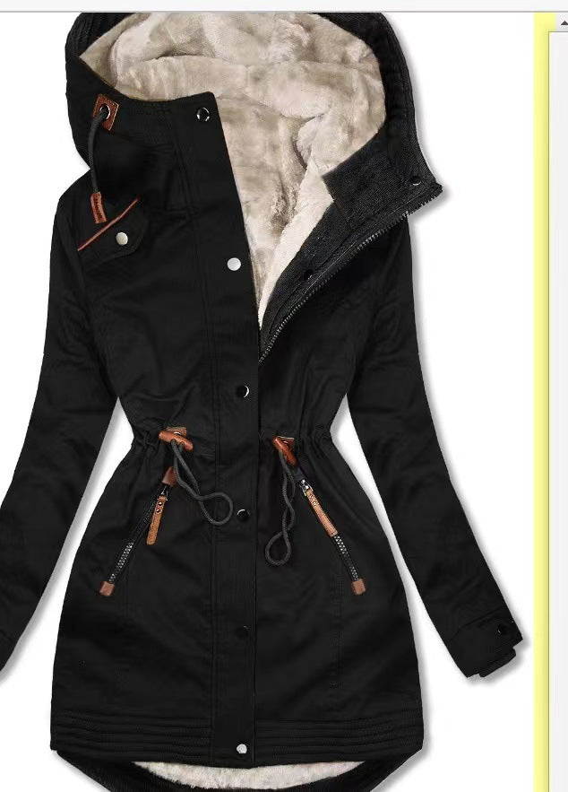 Damen Wintersaison Parka mit warmer Fleece-Fütterung Stilzeits