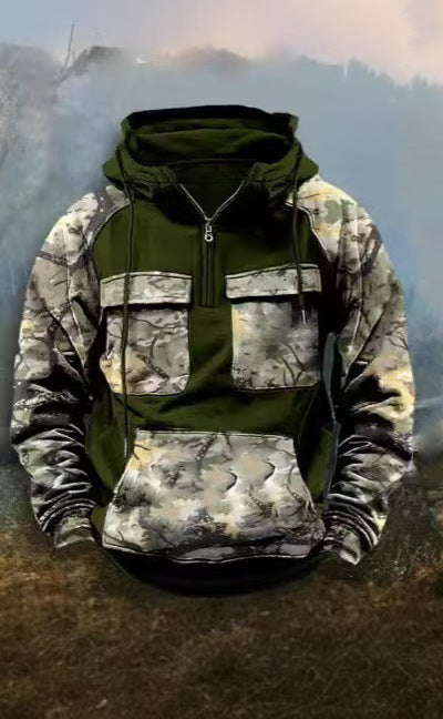 Herren Camouflage Funktionskapuzenpullover Stilzeits