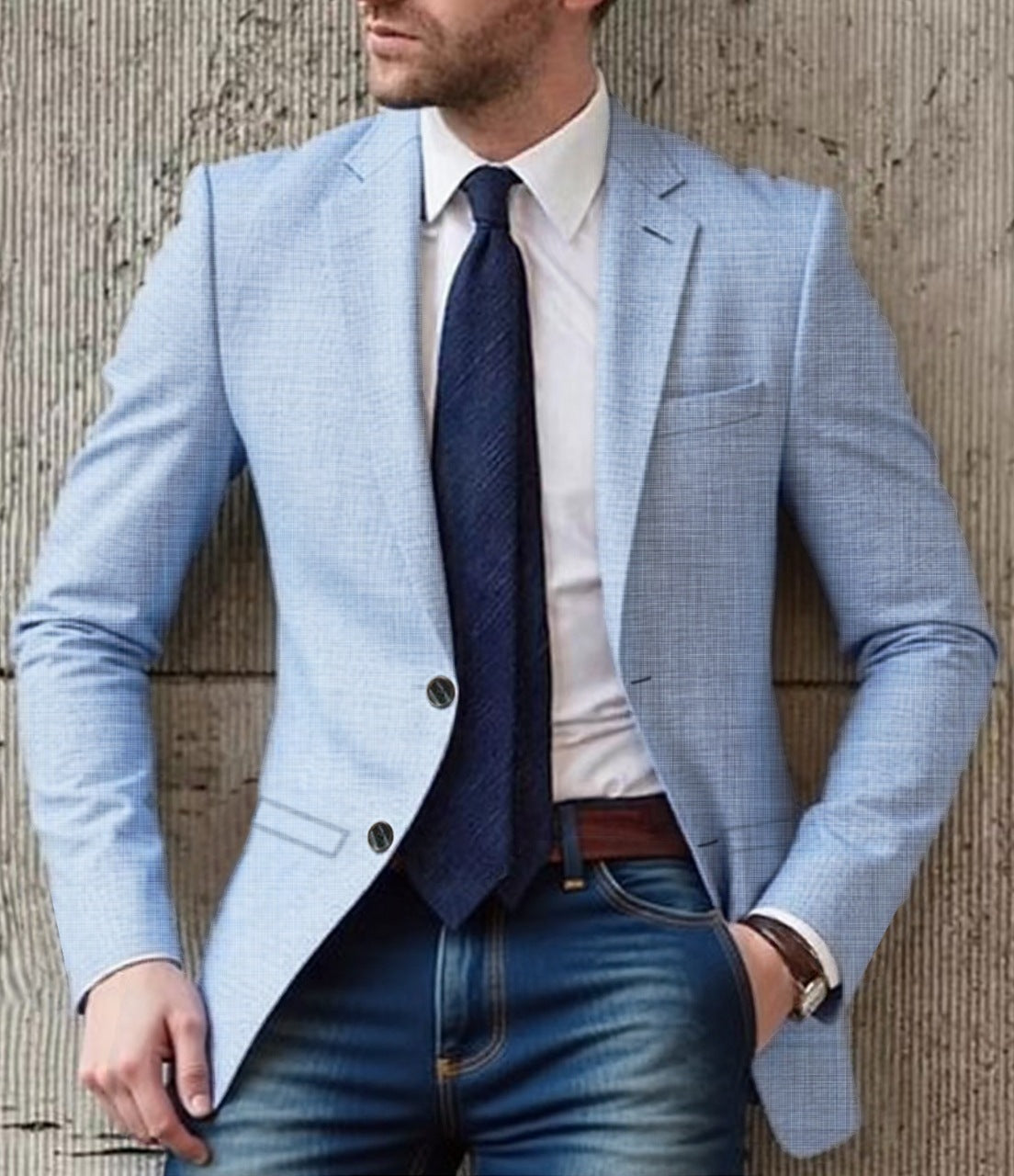 Herren eleganter und strukturierter Blazer mit modischen Details Stilzeits