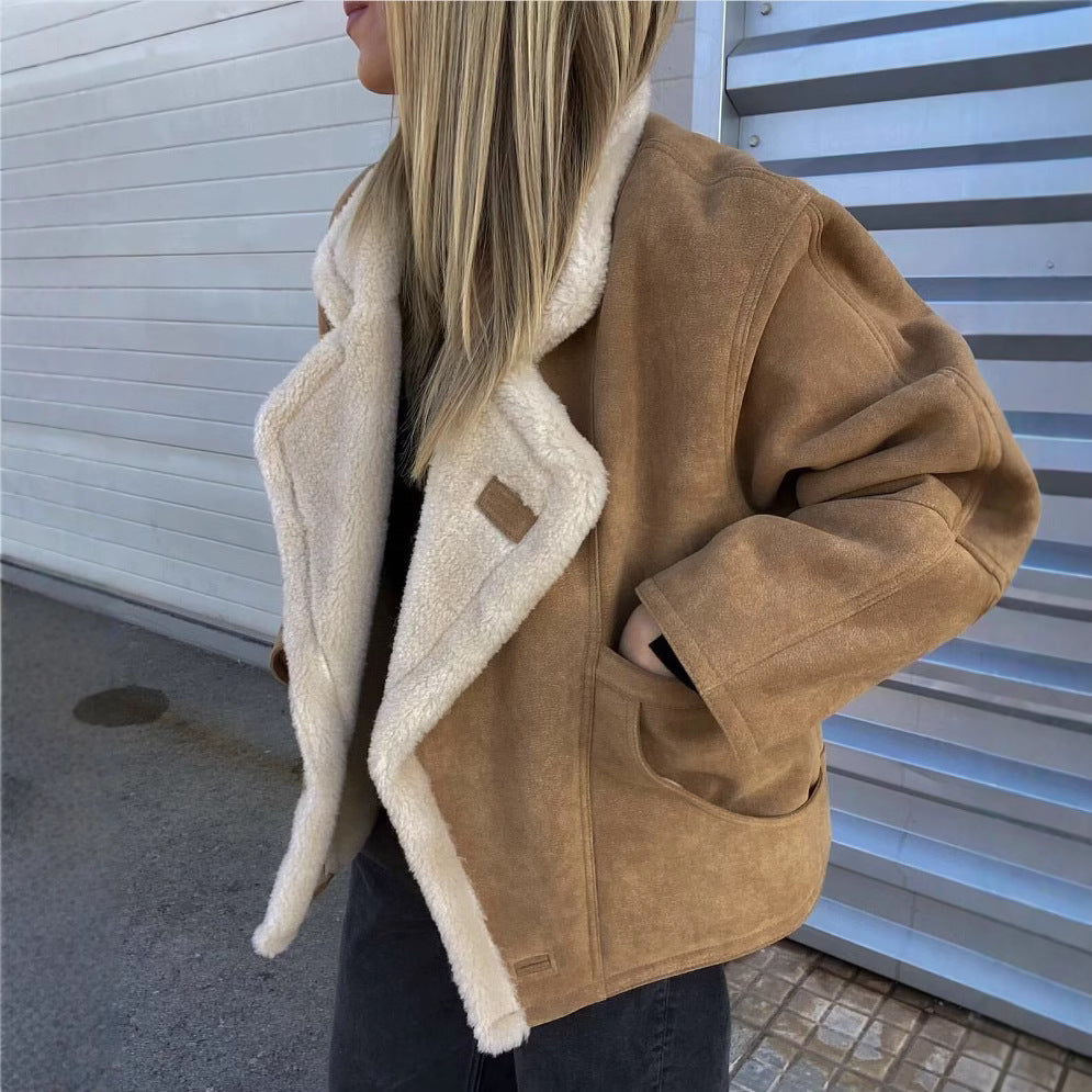 Damen Oversized-Winterjacke mit Plüsch Stilzeits