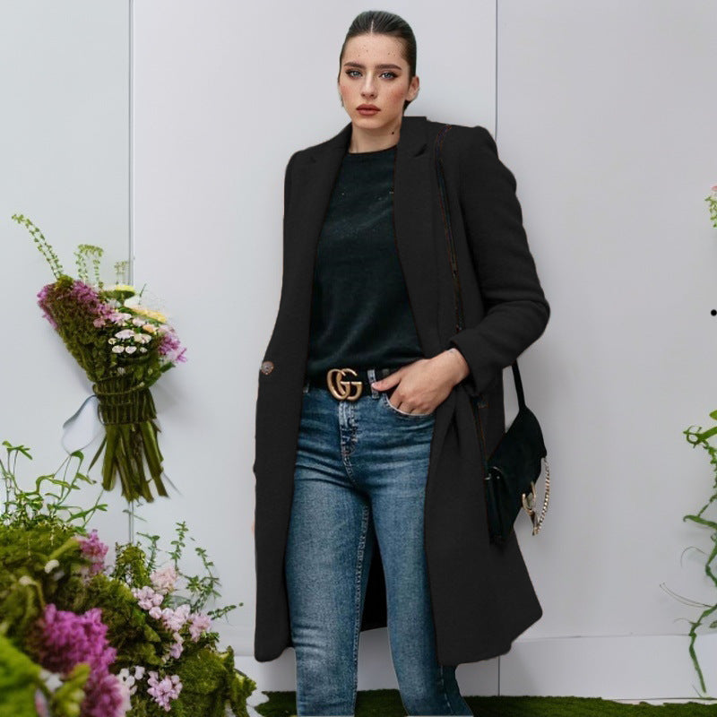 Damen elegante und bequeme Wollmantel Stilzeits