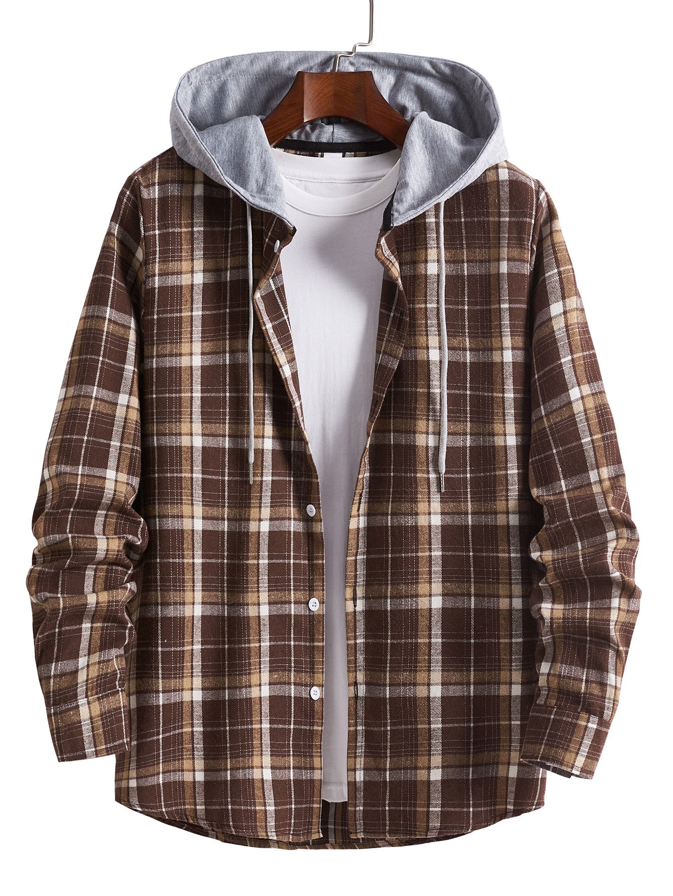 Herren Hemd mit Kapuze im lässigen Karo-Look Stilzeits