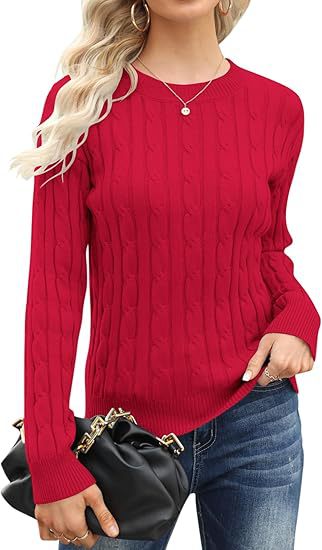 Damen klassischer Strickpullover mit Zopfdesign Stilzeits
