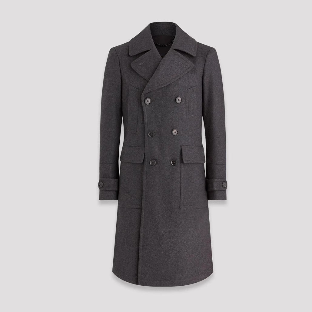 Herren eleganter Doppelt-Mantel mit praktischen Taschen und hochwertigem Futter Stilzeits