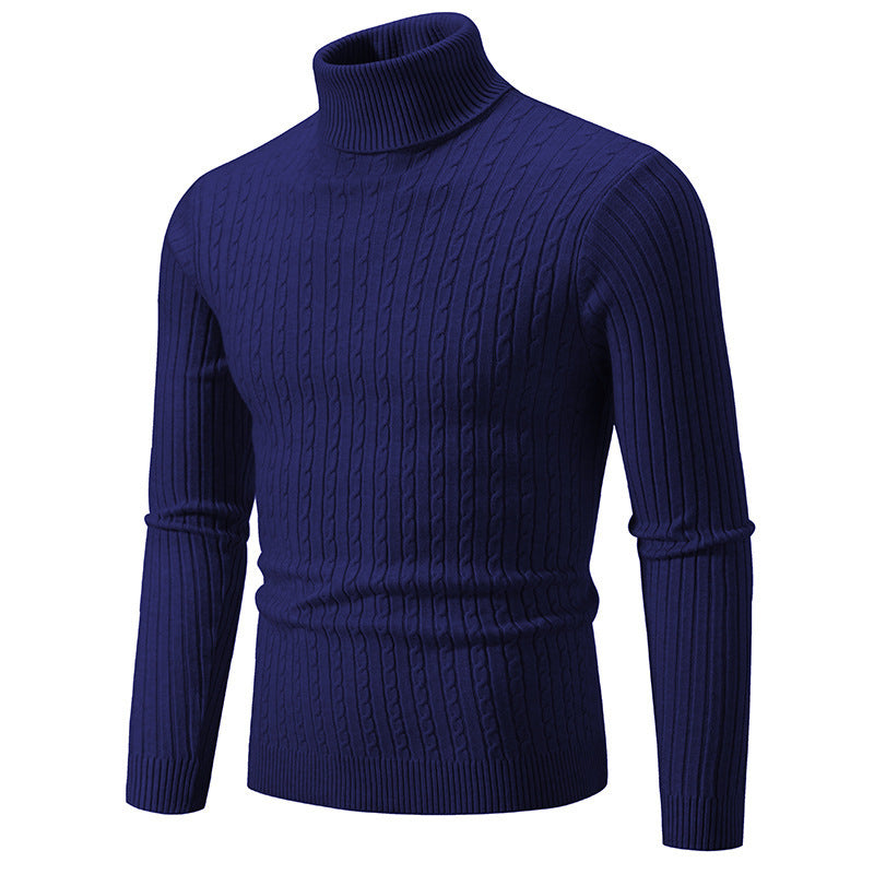 Herren Rollkragenpullover mit strukturiertem Kabelstrickdesign Stilzeits