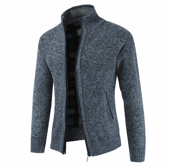 Herren Strickjacke mit hohem Kragen und seitlichen Taschen Stilzeits
