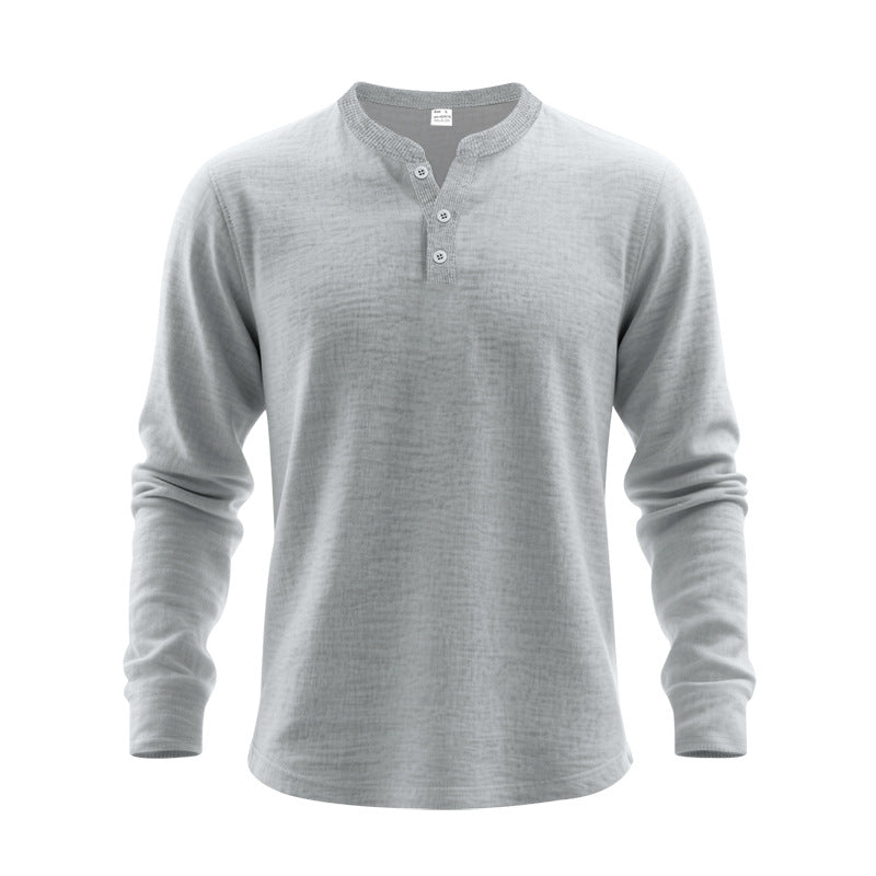 Herren Langarm-Henley-Shirt aus weichem Baumwollmix Stilzeits