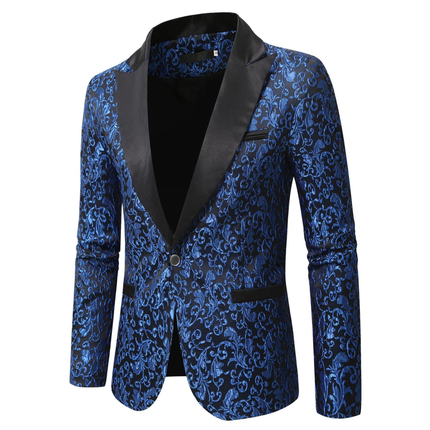 Herren eleganter Samtblazer mit kunstvollem Muster Stilzeits