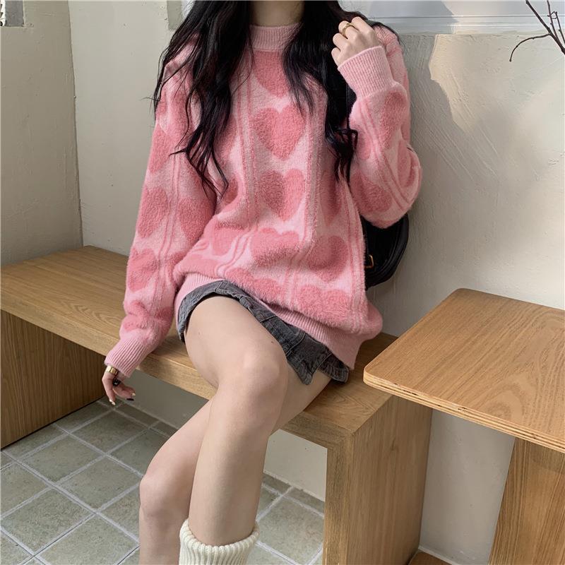 Damen kuscheliger Pullover mit abwechslungsreichem Muster und lässigem Schnitt Stilzeits