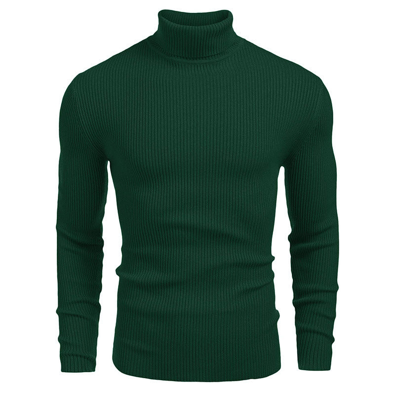 Herren eleganter Rollkragenpullover aus ribbed Strick Stilzeits