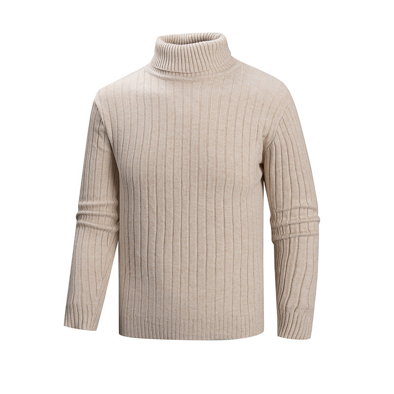 Herren eleganter Pullover mit hohem Kragen und feiner Rippenstruktur Stilzeits