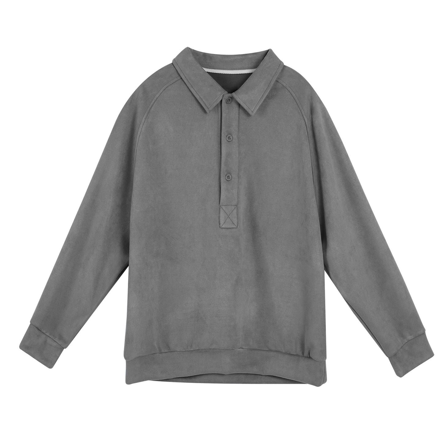 Damen Sportliches Langarm-Polooberteil mit lässigem Kragen und Knopfdetails Stilzeits