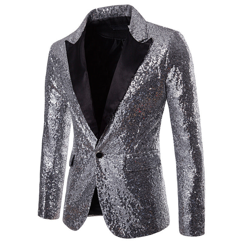 Herren Funktionsblazer mit Pailletten und klassischem Revers Stilzeits