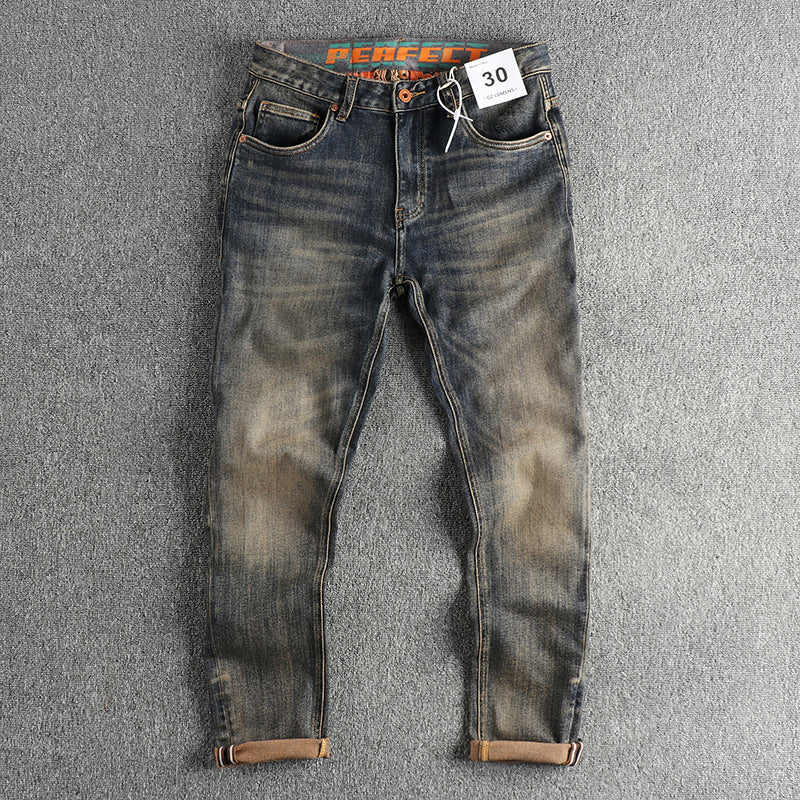 Herren Slim-Fit Jeans mit lässigem Used-Look Stilzeits