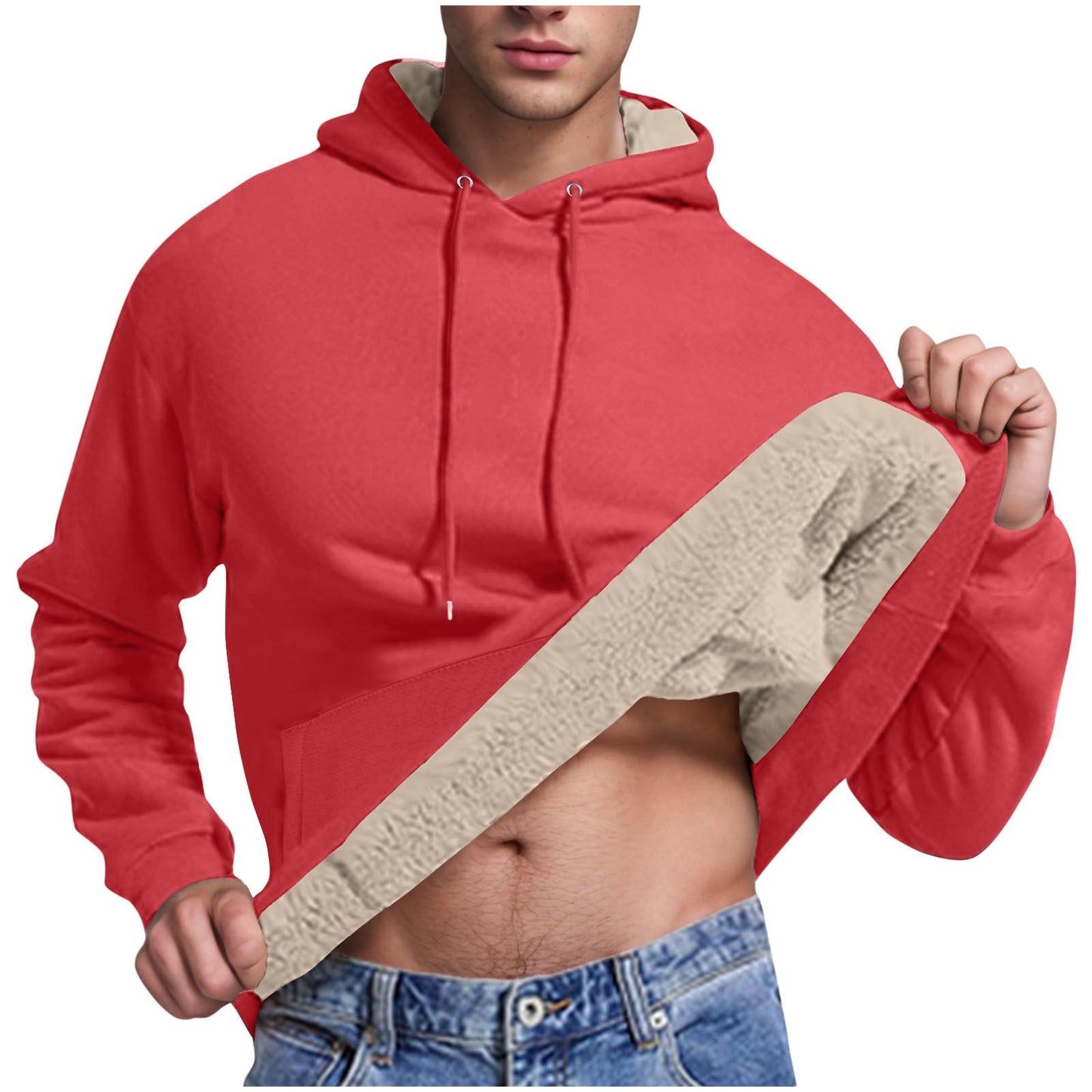 Herren Fleece-Kapuzenpullover mit innenliegendem Kuschelfutter Stilzeits