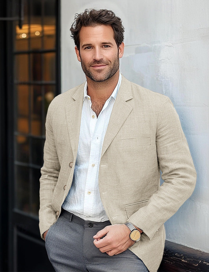 Herren lässiger Leinenblazer Stilzeits