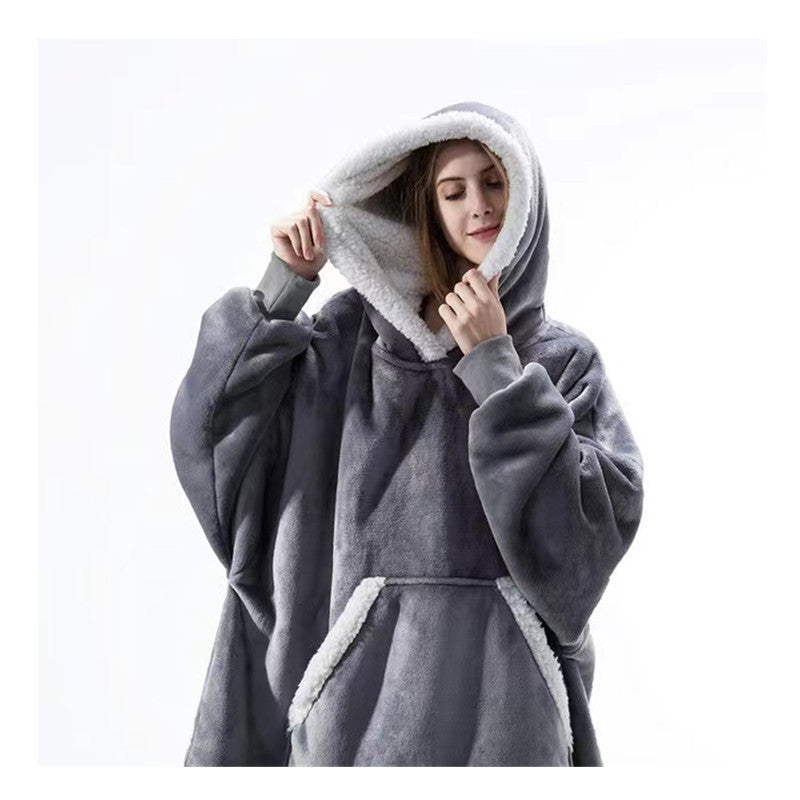 Damen Gemütlicher Hoodie-Poncho mit weichem Futter und praktischen Taschen Stilzeits