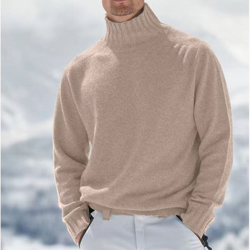 Herren Rollkragenpullover aus hochwertiger Wolle mit strukturierten Details Stilzeits